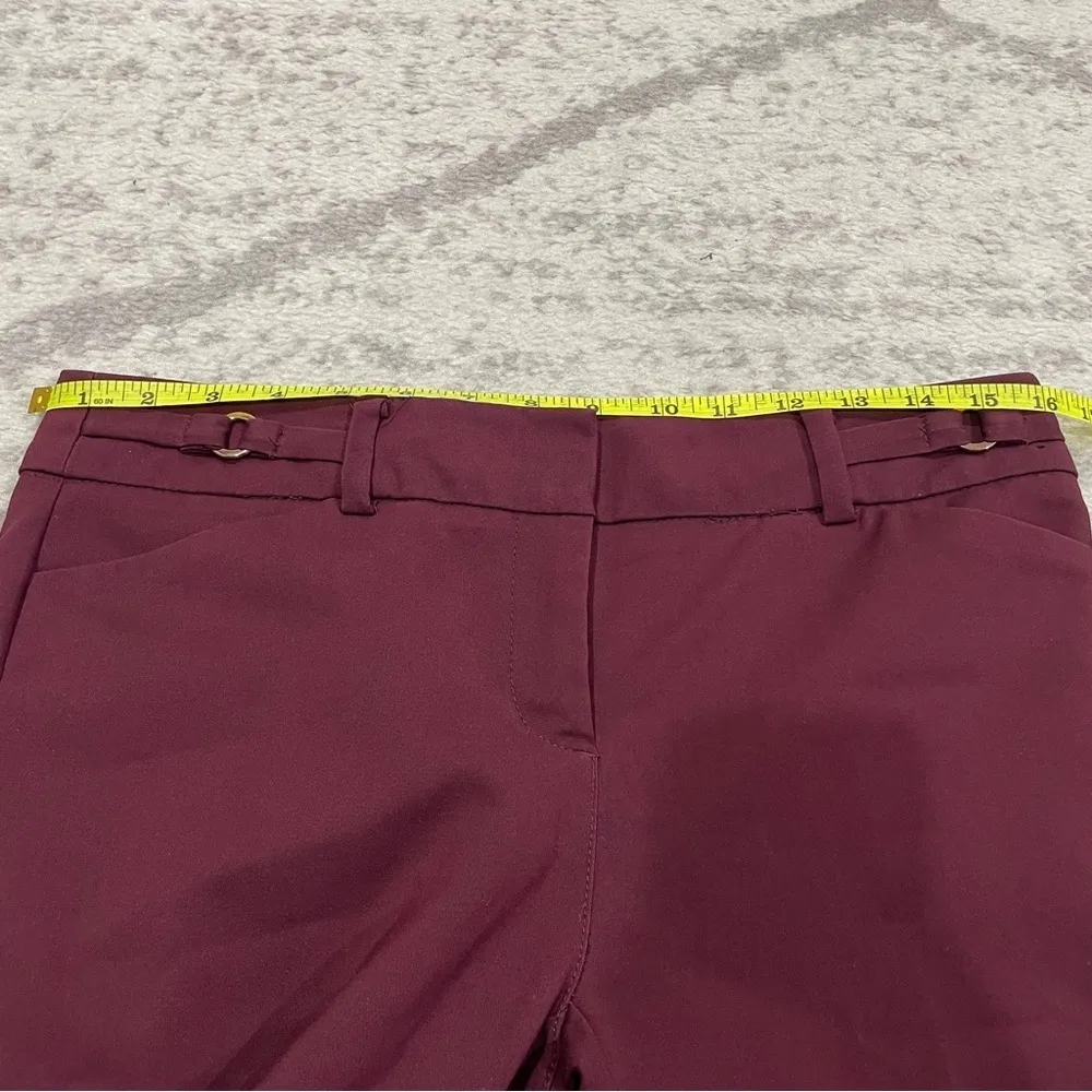 New York & Company Maroon Cropped Dress Pants Red Size 4 - Image 9