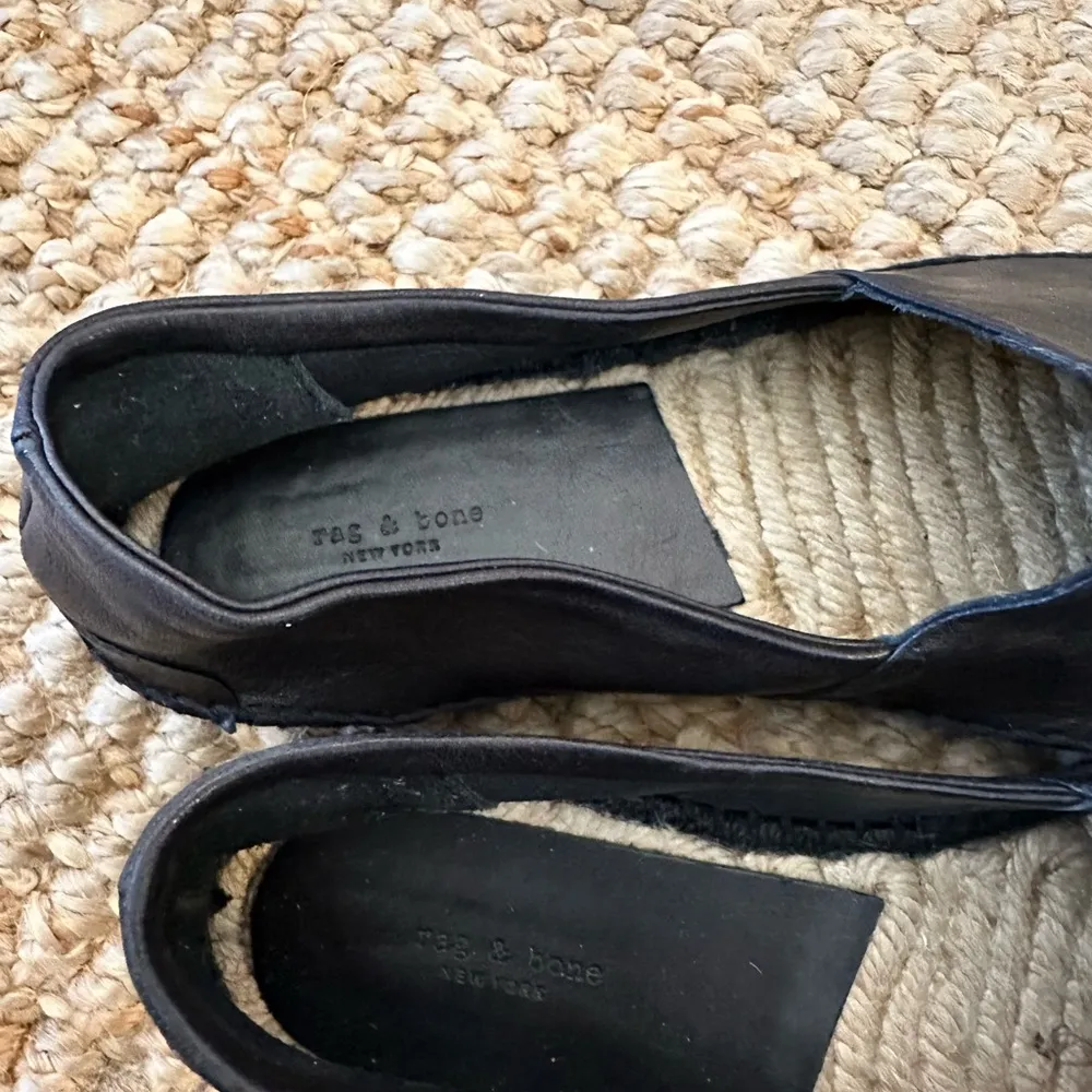 RAG & BONE Black LAMB leather Espadrille Flats with platform - Image 5