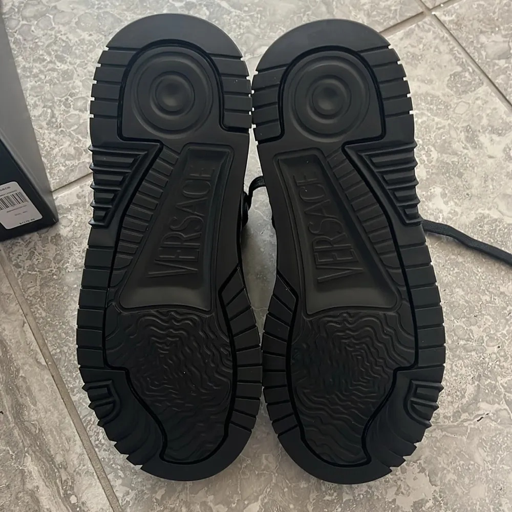 Versace Odissea Calf Leather High-Top Sneakers Black, Size 42 New+Dustbag $1,175 - Image 10