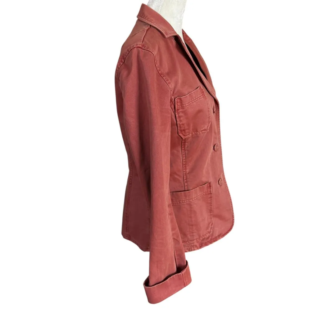 Gap  stonewashed coral collared long sleeve button down blazer jacket women's S - Image 3
