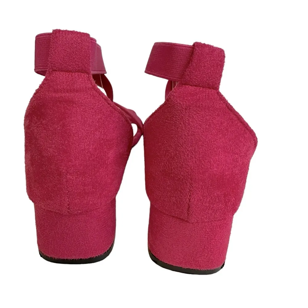 Lisha Shoes Dark Pink Stretch Strappy Square Toe Sandals Low Heel Size 38 US 7.5 - Image 7