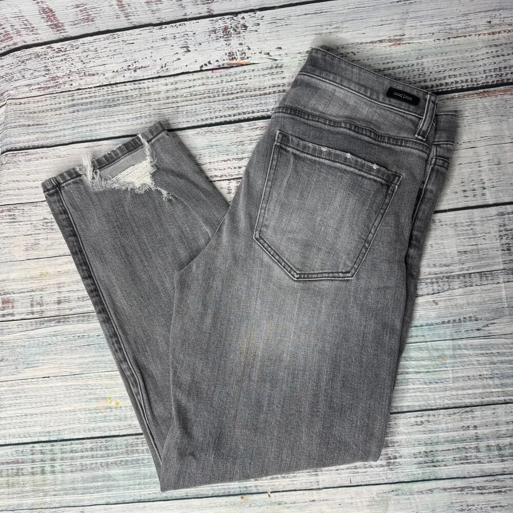 Liverpool Grey Washed Distressed Mom Jeans 6 - Image 4
