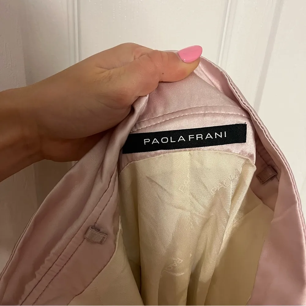 Paola Frani Silk Dress Made in Italy Pink Size 8 - Image 8