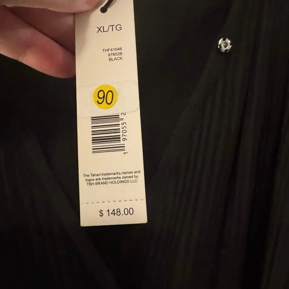 T Tahari Faux Wrap Sleeveless Pleated Fit & Flare Maxi Dress - Image 10