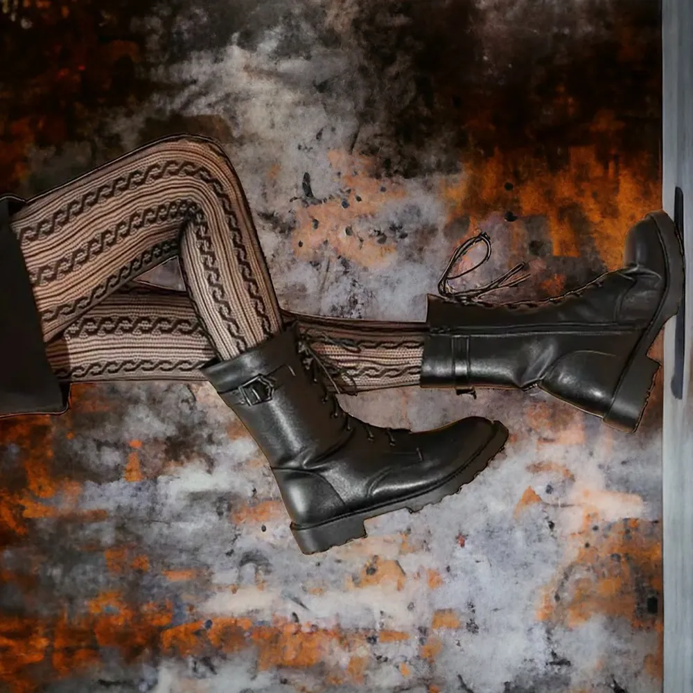 Twist Pattern Black Pantyhose, Sexy Slim Fit Footed Pantyhose‎ One Size - Image 8