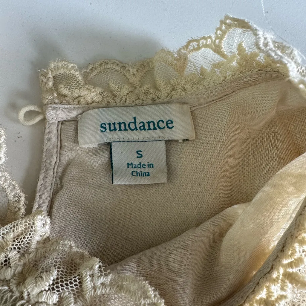 SUNDANCE Esme Ivory Cream Lace Sleeveless Top Size Small - Image 5