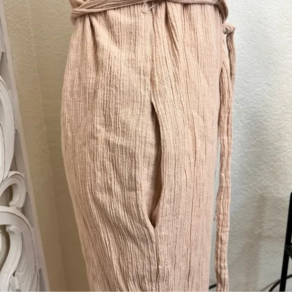 WAYF‎ Spector Tie Strap Crinkle Jumpsuit Size M - Image 9