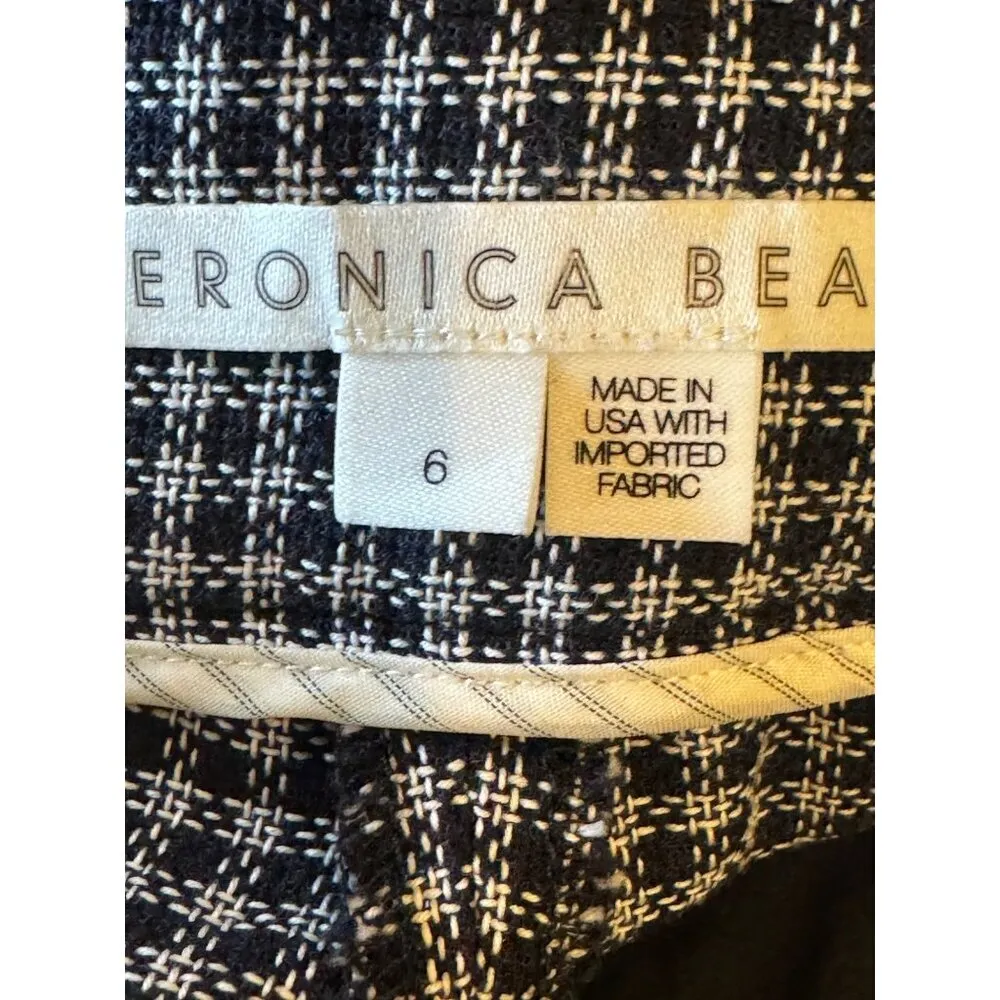 Veronica Beard Pants Women 6 Black White Plaid Cotton High Rise Cropped Trousers - Image 10