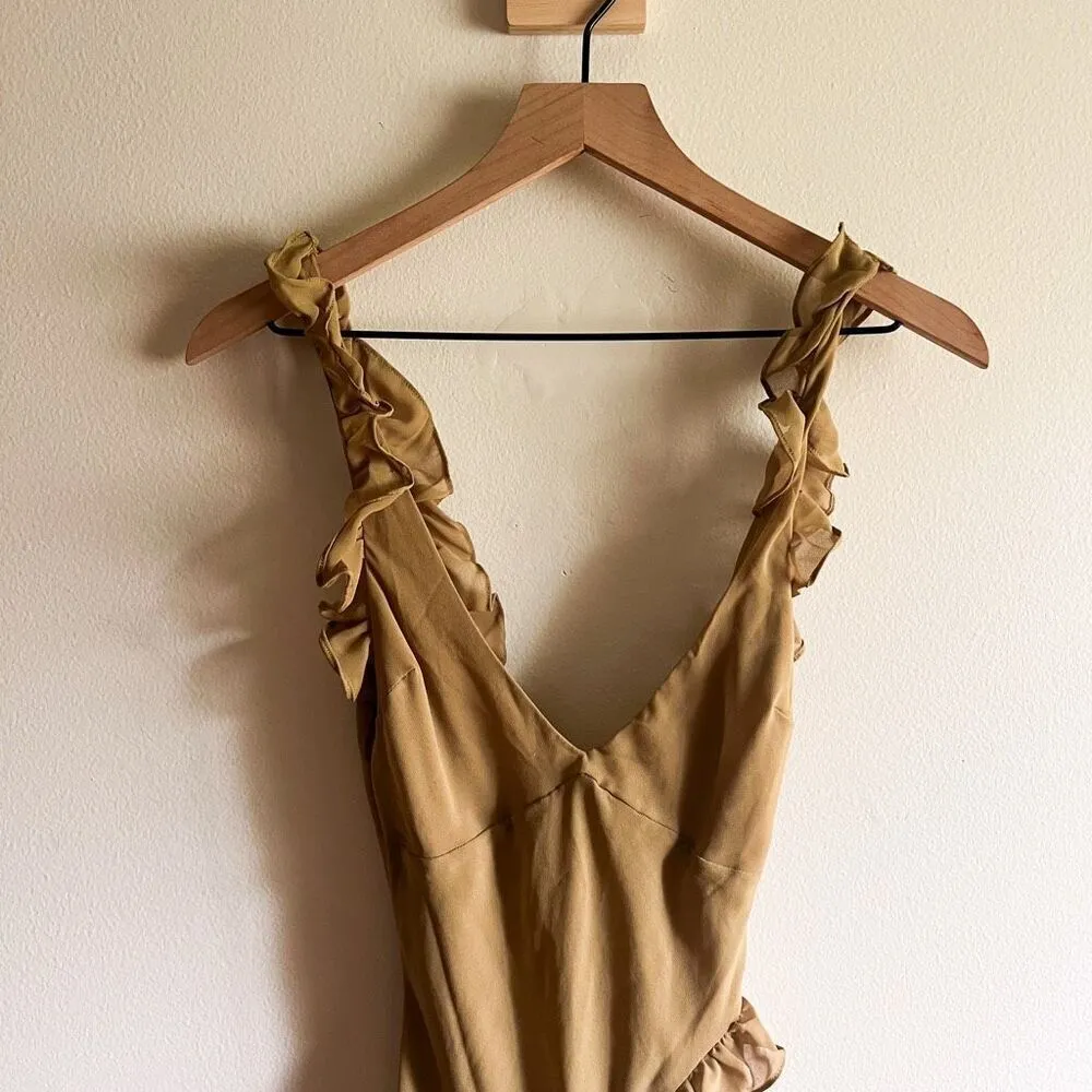 House of CB Pixie Olive Ruffle Maxi Dress Size XS - Image 9