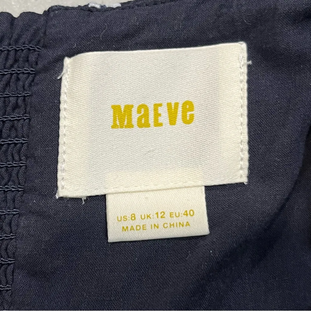 Anthropologie Maeve Lillianne Blue Ditzy Floral Eyelet Babydoll Mini Dress 8 - Image 11