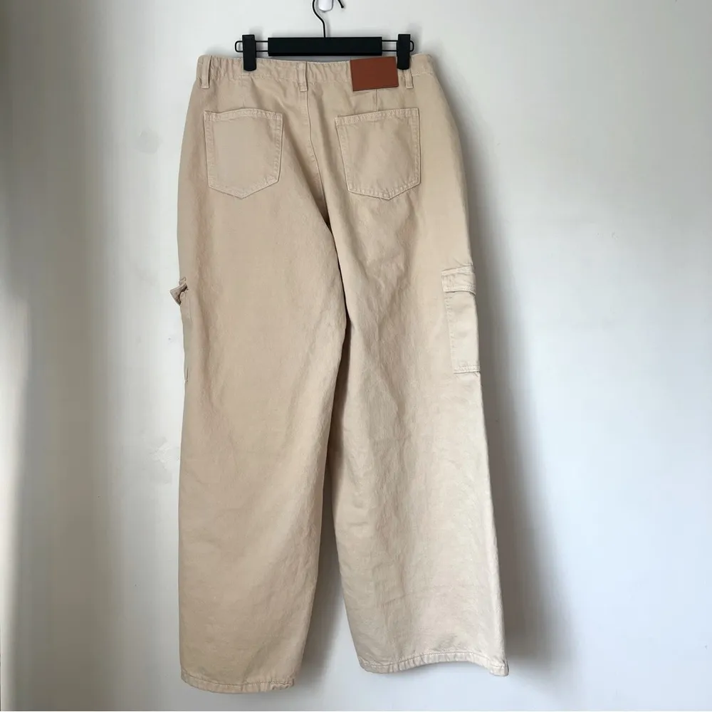Adrianne Stone Beige Wide Leg Cargo Jeans 8 - Image 8