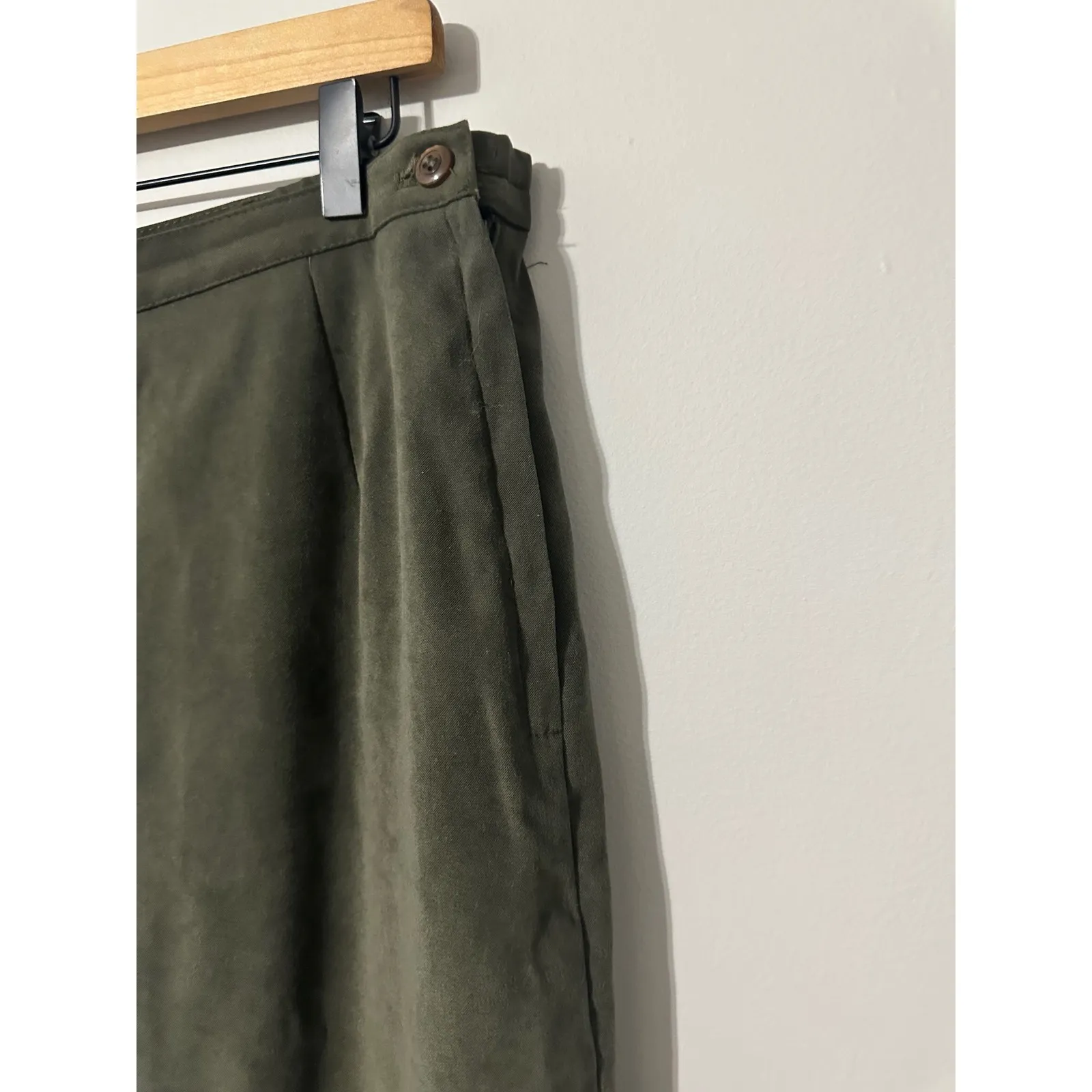 First Option‎ Women Vintage Olive Green High Waist Trousers Pants Size 12 - Image 3
