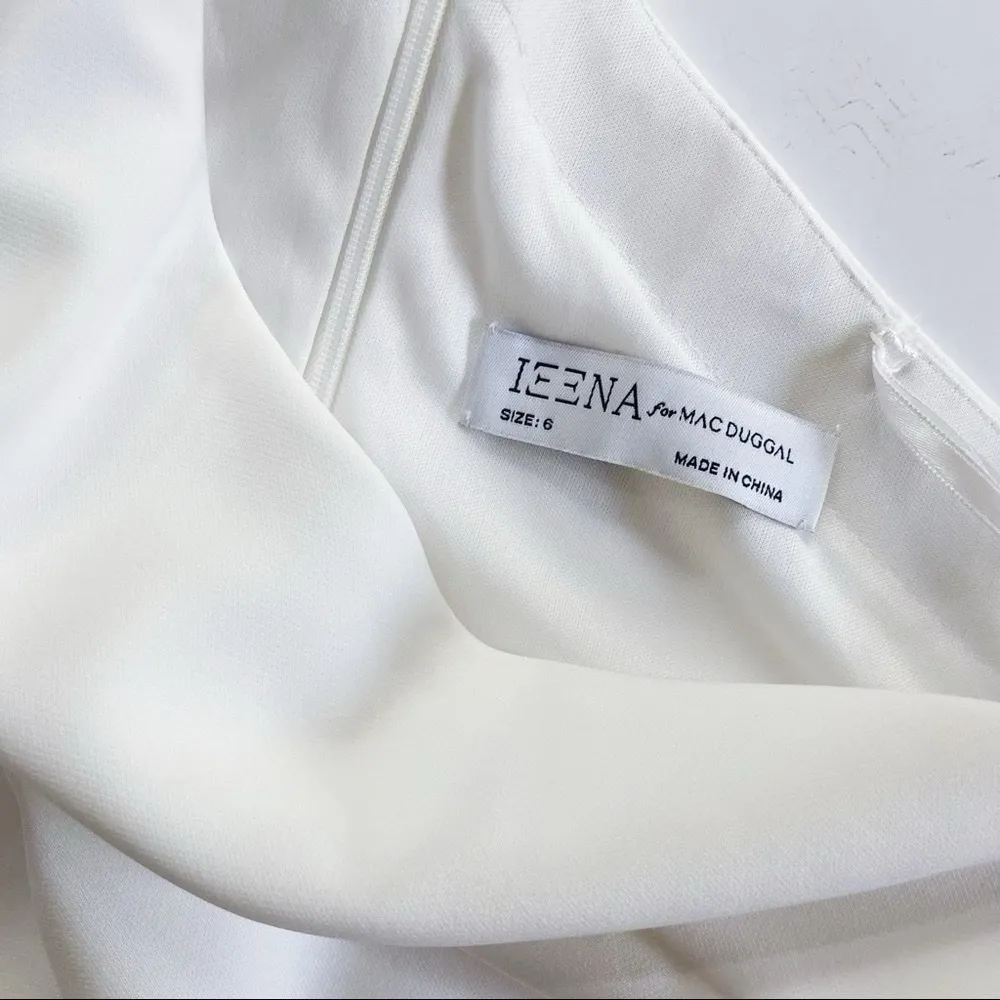 NEW Mac Duggal leena Women’s Bow-Shoulder Jersey Sheath Gown White Size 6 - Image 10