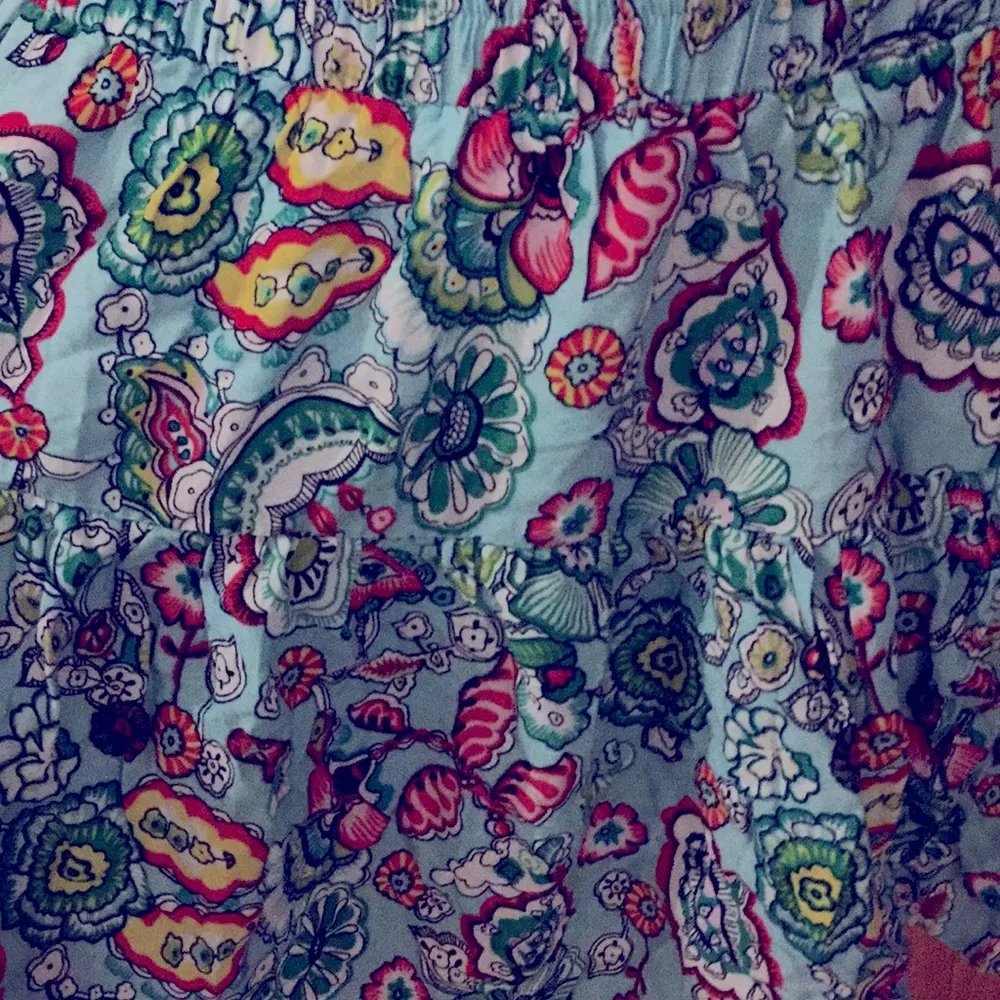 Blue & Red Floral Tropical Millau Mini Skirt Size Small - Image 3