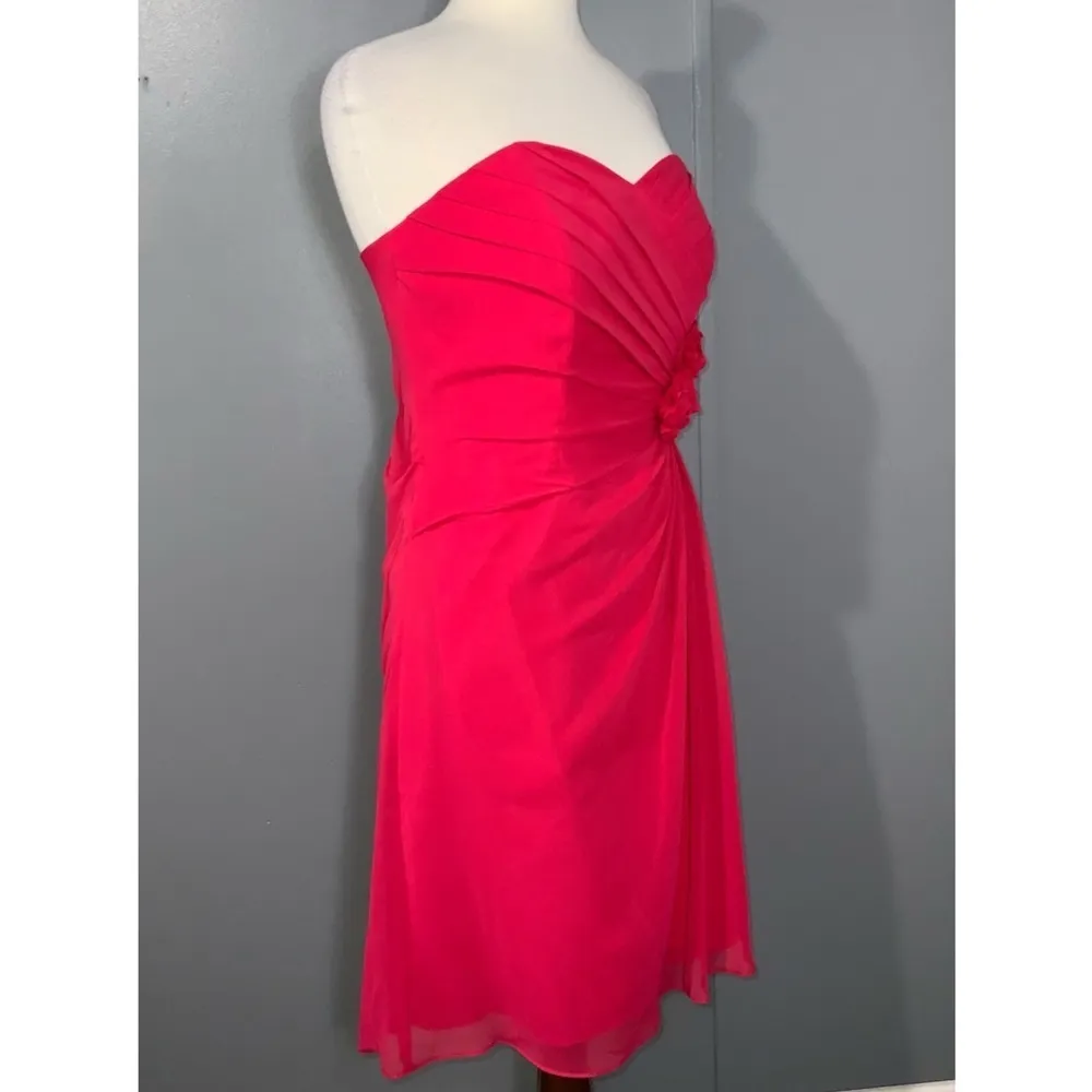 Alfred Angelo Pink Chiffon Homecoming Strapless Mini Formal Prom Party Dress 12 - Image 5