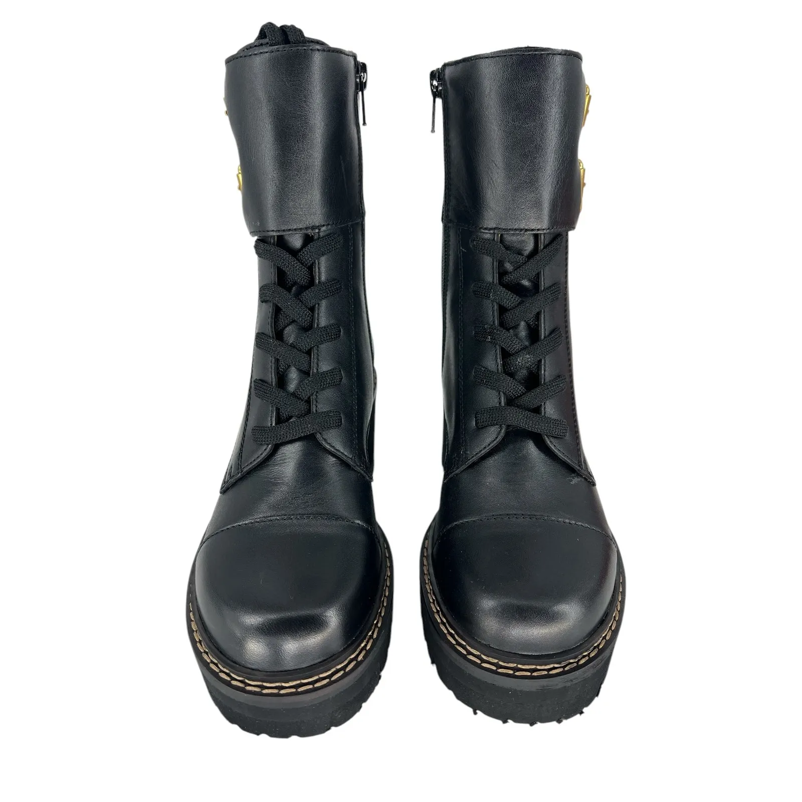 See by Chloe Black Leather Mallory Buckle Boots - Image 7