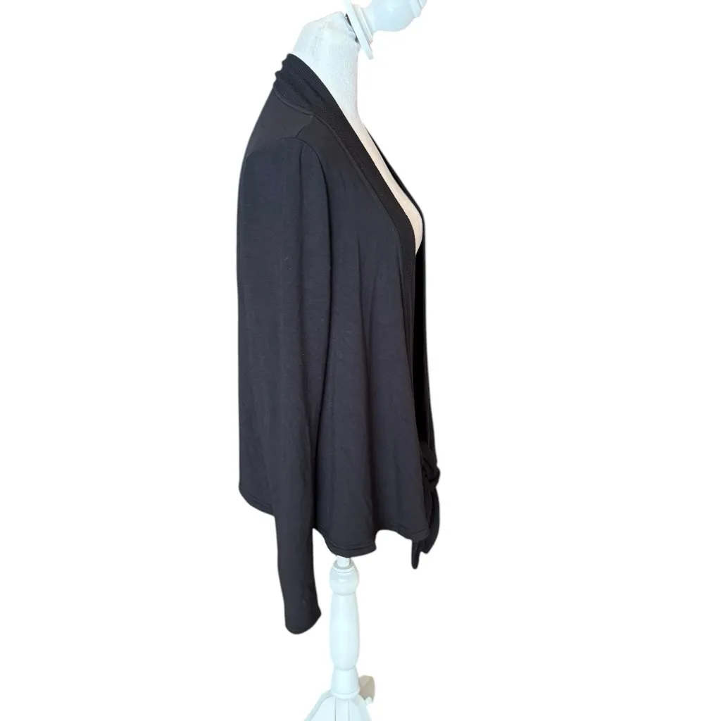 Athleta Black Tie Front Cardigan Sweater Modal Blend Women’s Size Medium - Image 3
