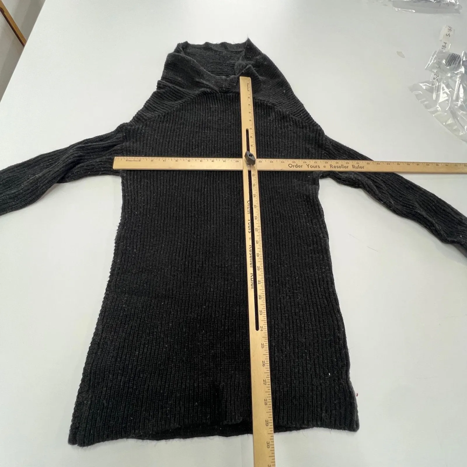 bobi Los Angeles Sweater Womens Small Black Ribbed Knit Long Sleeve Pullover Top - Image 7