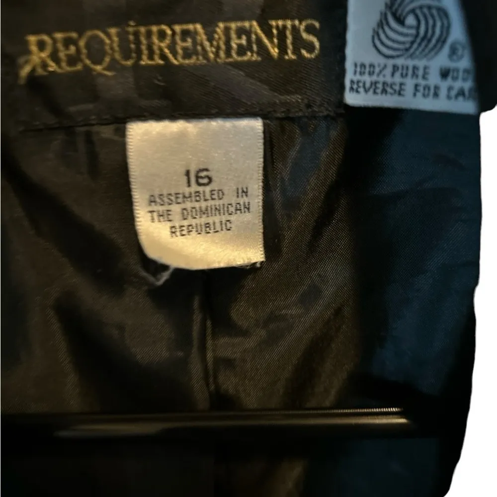 Requirements brand 100% Wool blazer‎ black - Image 3