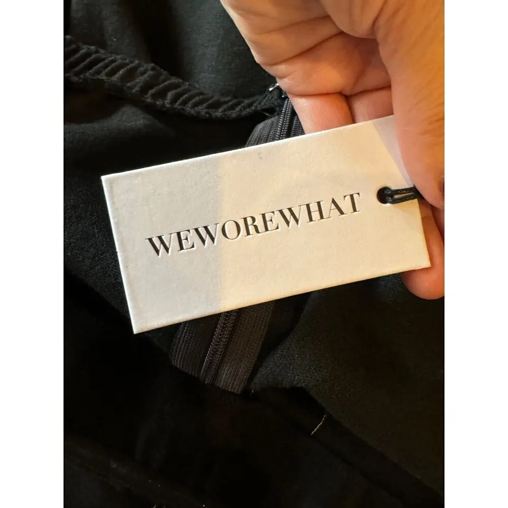 Weworewhat Shirt Women 18 Black Wool Blend‎ Strapless A Line Top NWT Gothic - Image 9