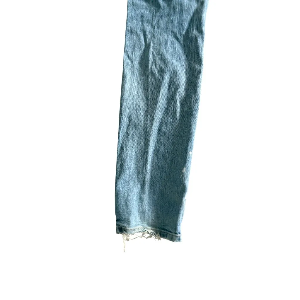 AMERICAN EAGLE Light Wash Distressed Tomgirl Jeans Size 2 Blue - Image 7