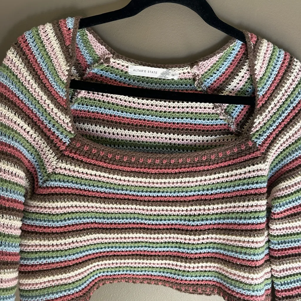Altar'd State Multicolor Crochet Top - Image 3