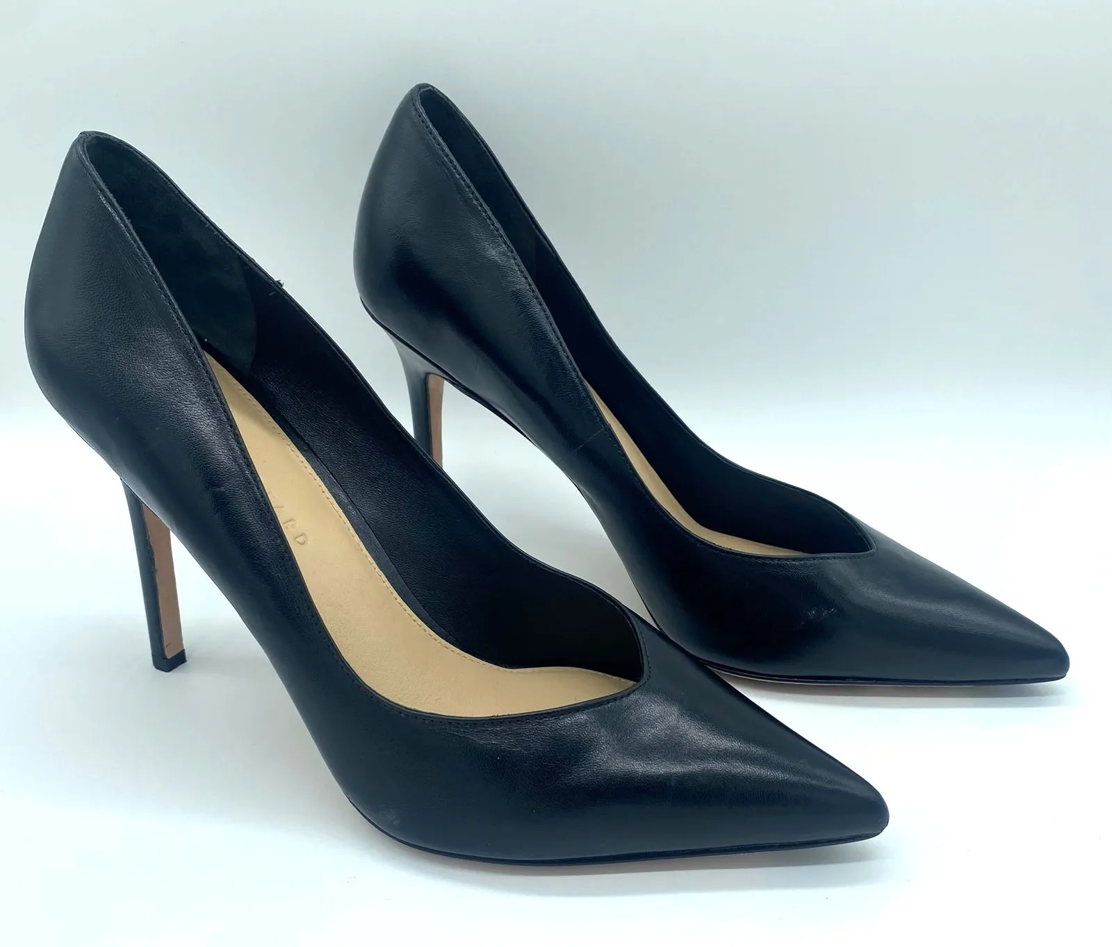 Veronica Beard Lisa Black Leather Pointed Toe Pumps Heels Women's size 10 - Image 1