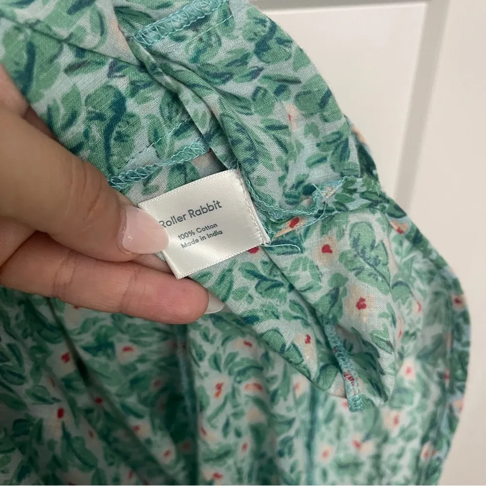 Roller Rabbit Cerro Green Floral Dress Long Sleeve Curtis Maxi - Image 6