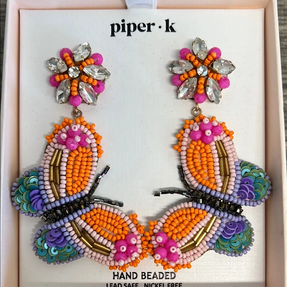 Piper  K  Beaded Butterfly 🦋 Earrings - Image 2