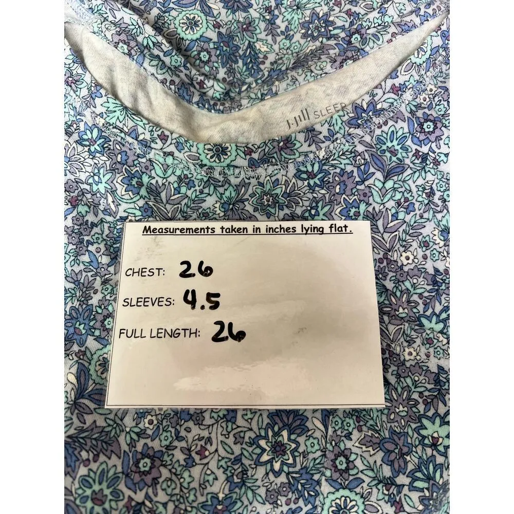 J.Jill Sleep Ultra Soft Relaxed Tee Cotton Modal Women's Top XL Floral - Image 5