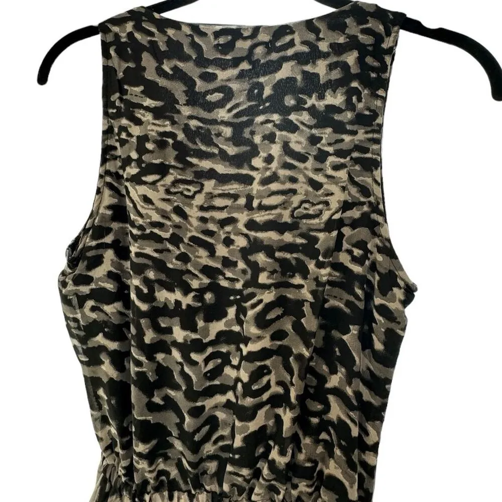 Bar III Women's XS Sleeveless Black White Animal Print Dress Elastic Waistband - Image 4