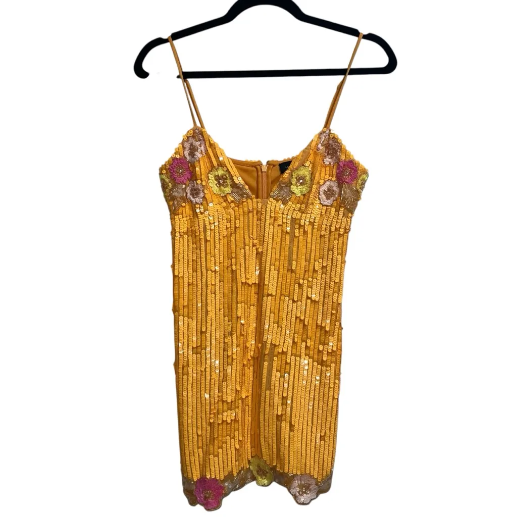 Majorelle Cal Flower Embellished Mini Dress In Sherbert Orange - Image 3