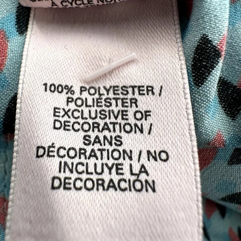 Victoria’s Secret Satin Pajamas Set Printed Long Sleeve 2-Piece Blue Large NWOT - Image 8