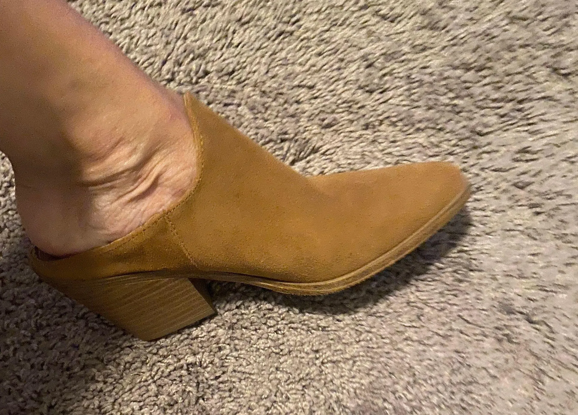 Nice Suede Slip On Bootie Tan Size 6.5 - Image 3