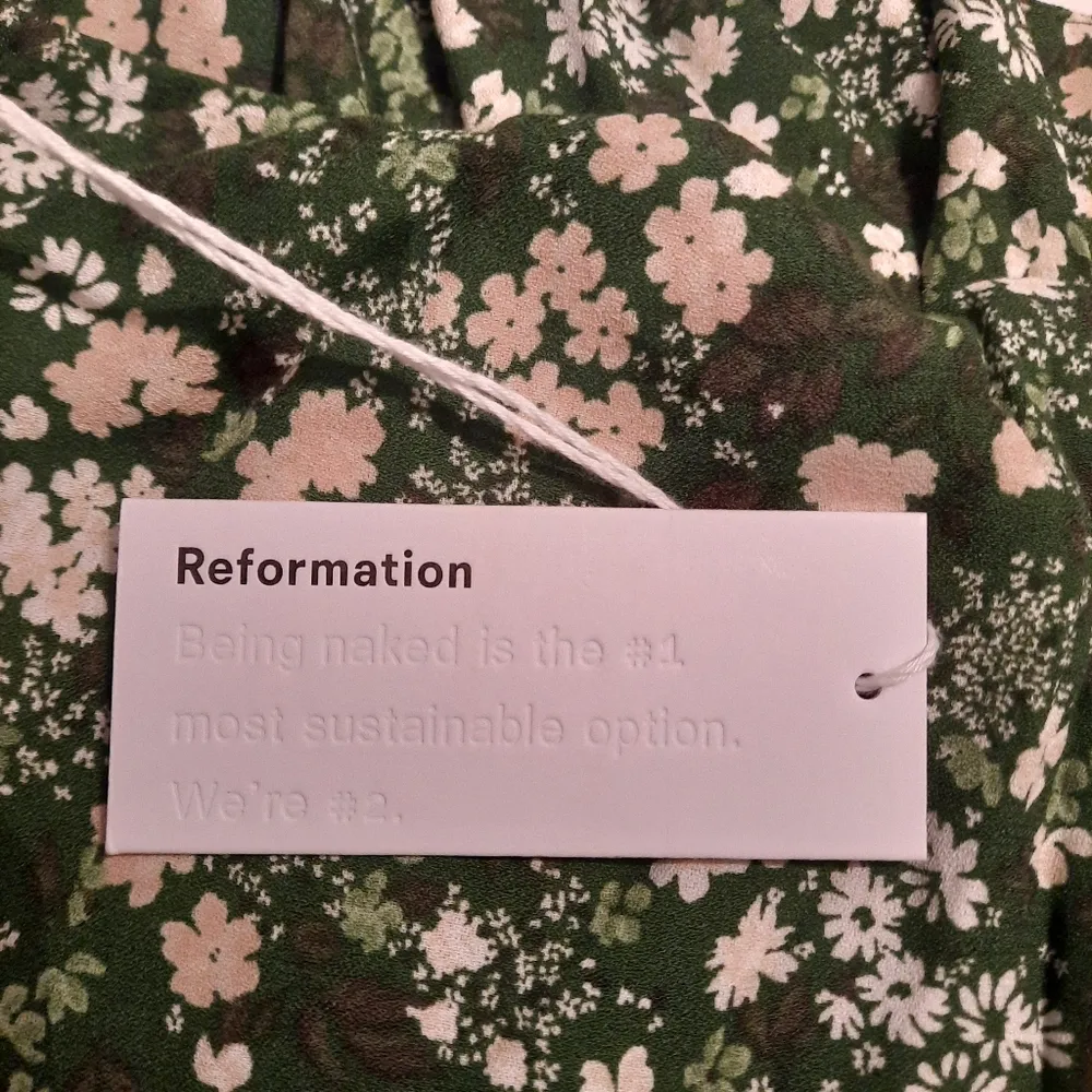 Reformation Top Women's Plus Size 24 Green Floral Sleeveless Blouse Casual - Image 4