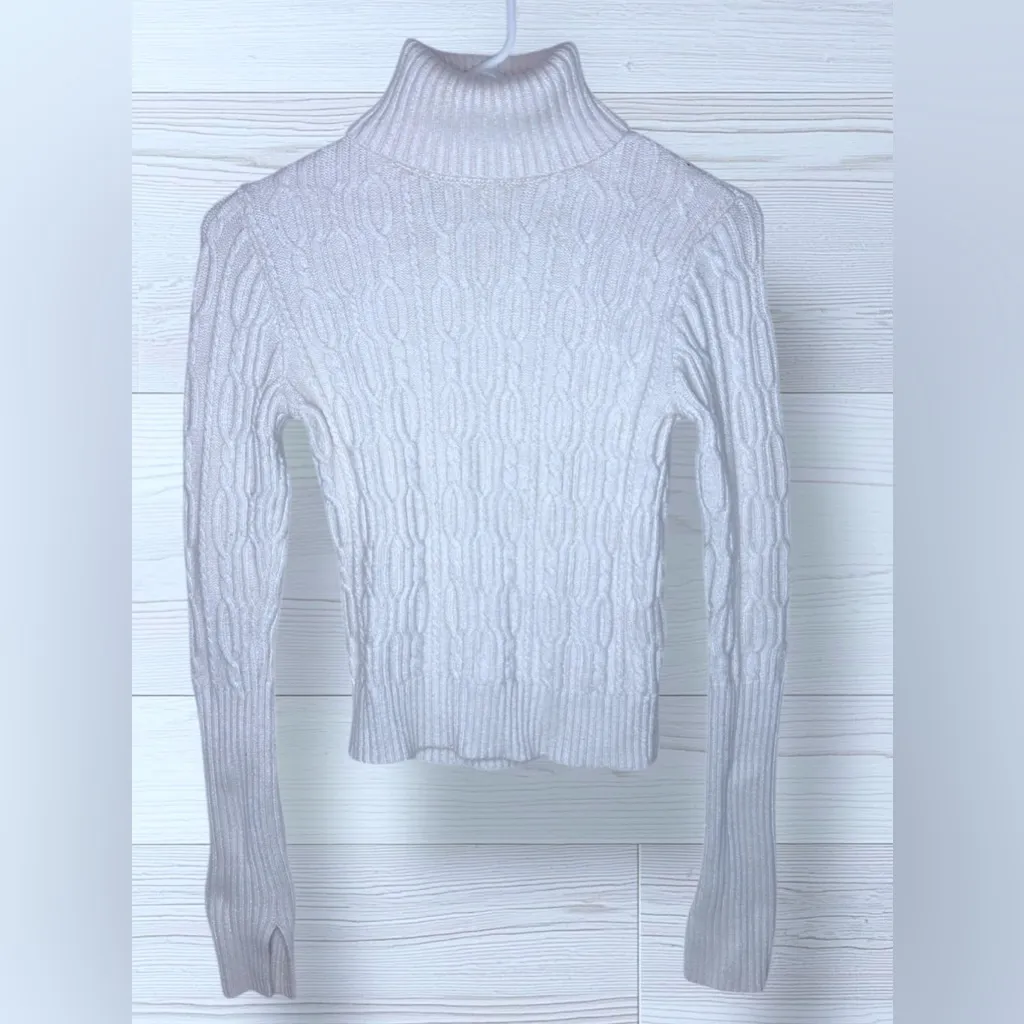 ZARA KNIT Women’s Long Sleeve Cable Knit Turtleneck Sweater - Image 3