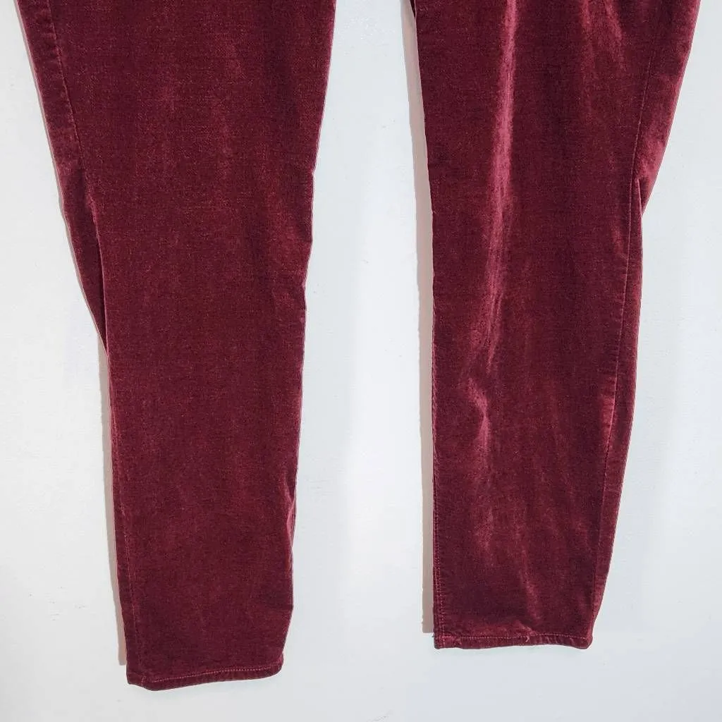 Old Navy Oxblood Velvet Jeans Size 16 Burgundy Velvet Pants - Image 4