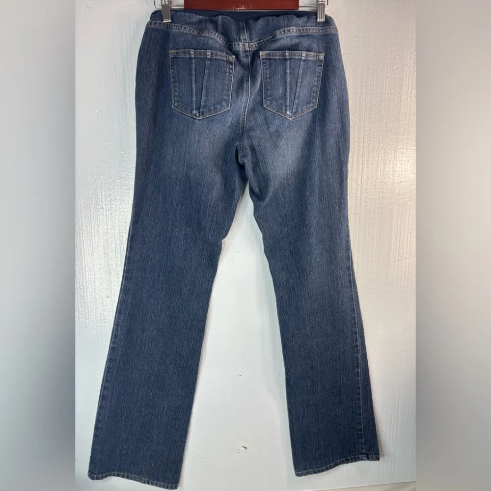 Oh Baby by Motherhood M Blue Denim Flare Jeans Maternity Size 12 - Image 4