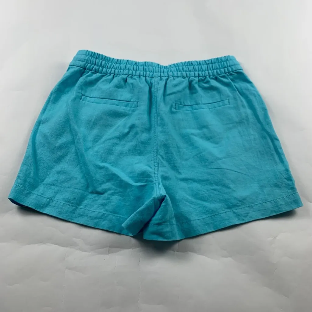 J. Crew Bright Turquoise Linen Blend Pull On Shorts XS - Image 2