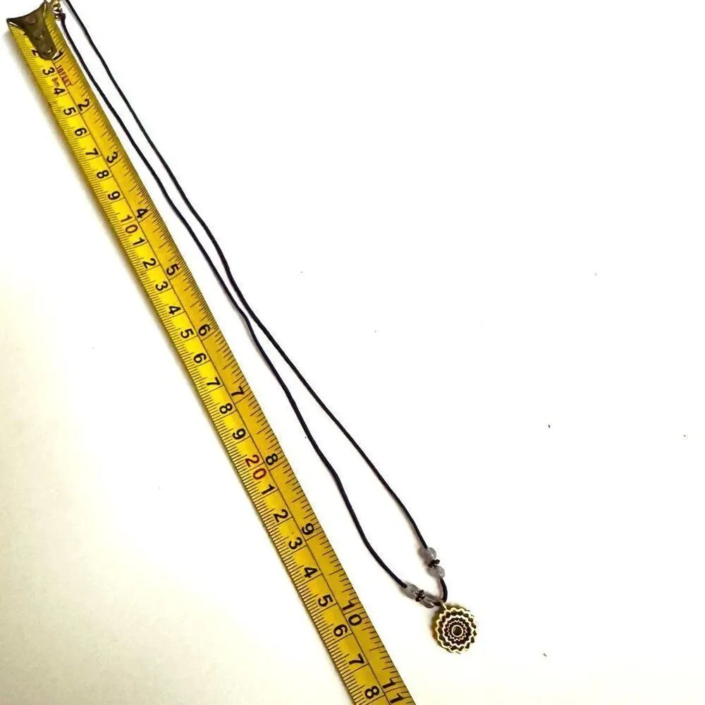 Good tone amethyst pendant necklace on cord Gold - Image 6