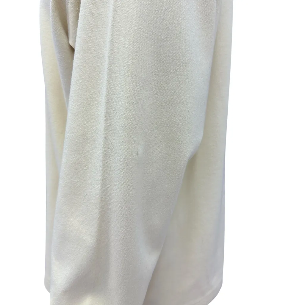 Vintage Reebok Mock Neck Pale Yellow Embroidered Horseshoe Logo Sweatshirt Large - Image 15