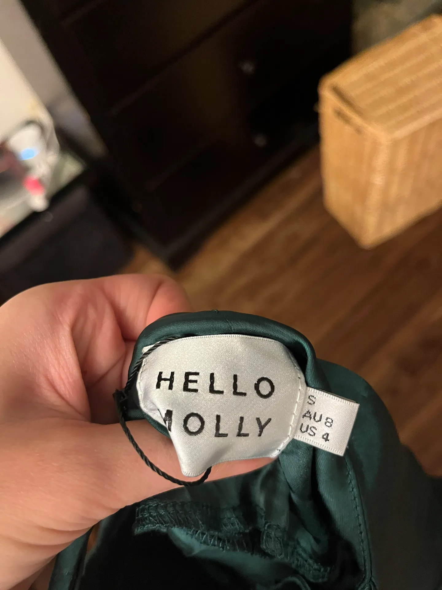 Hello Molly Forrest Green Satin Dress - Image 6