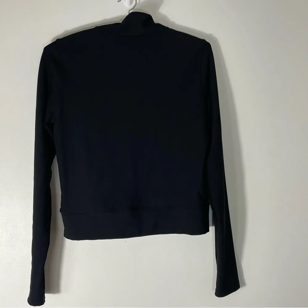 Move Theory Black Ribbed Quarter Zip w Pocket Jacket Size M Size M - Image 5