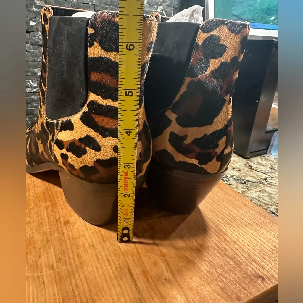 Sole Society Lilianna Leopard Ankle Boot New Bootie Size 10 Calf Hair - Image 7