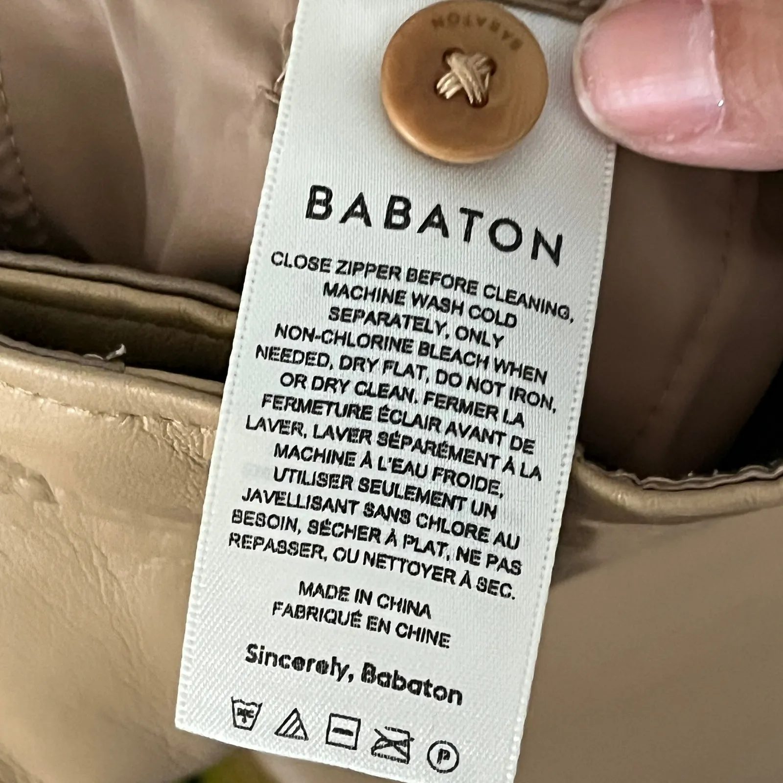 Aritzia Babaton Women's Command Vegan Leather Straight Leg Pants Beige Size 4 - Image 4