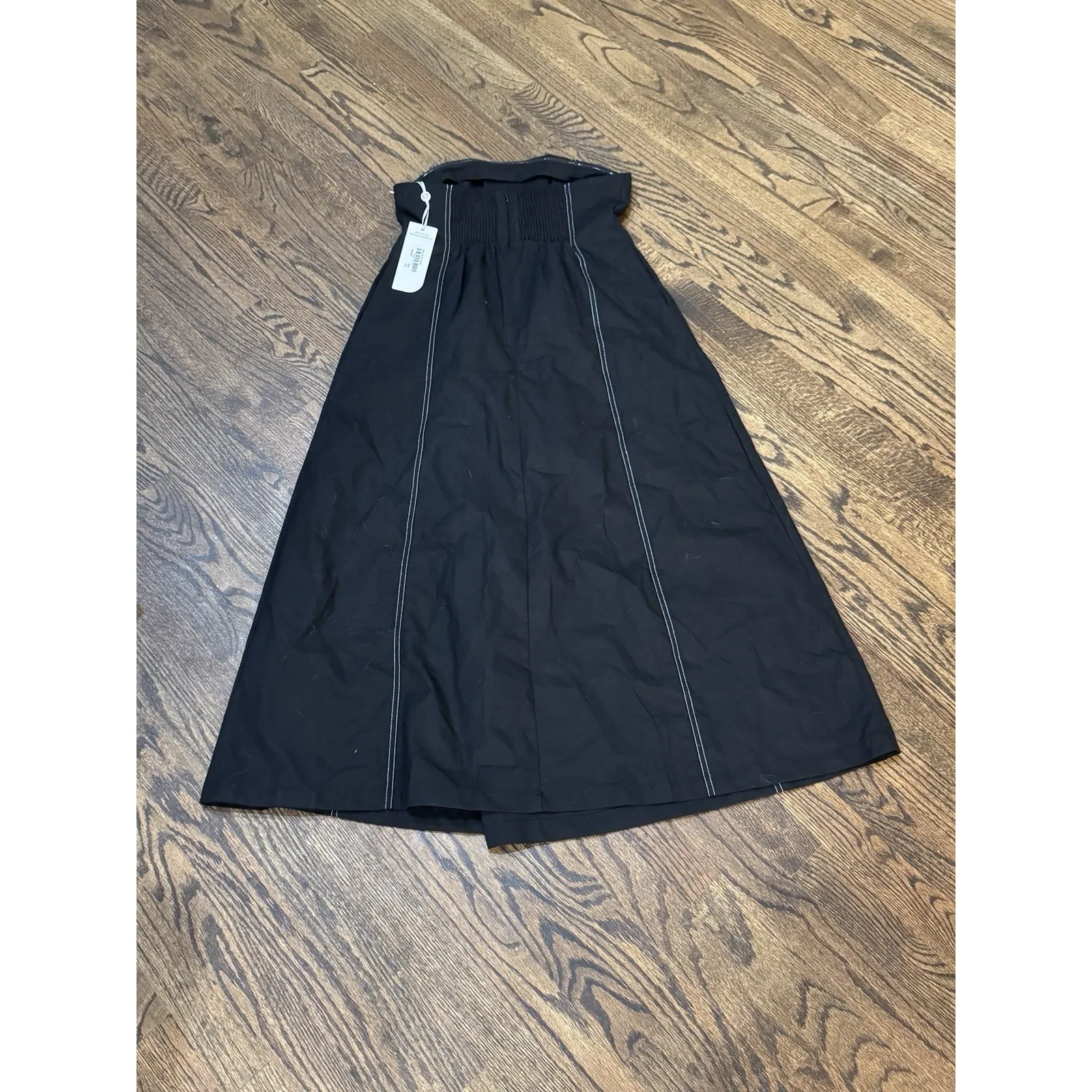 Mon Renn Winslow Midi Dress Linen Strapless Black Minimalistic Women Size‎ M/10 Size M - Image 12