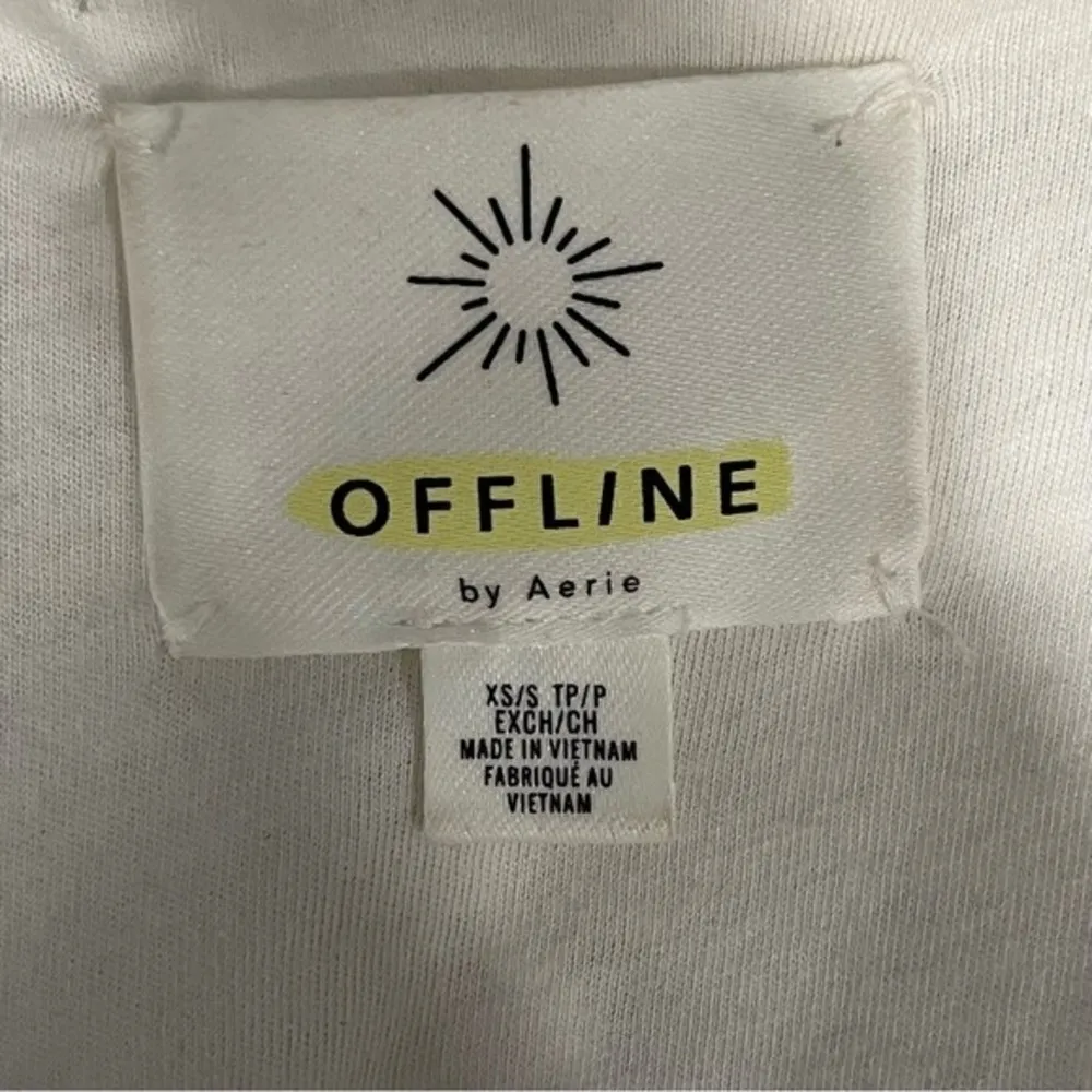 Offline By Aerie Ivory Draped Open Front Sherpa Faux Fur Vest Pockets Size XS - Image 7