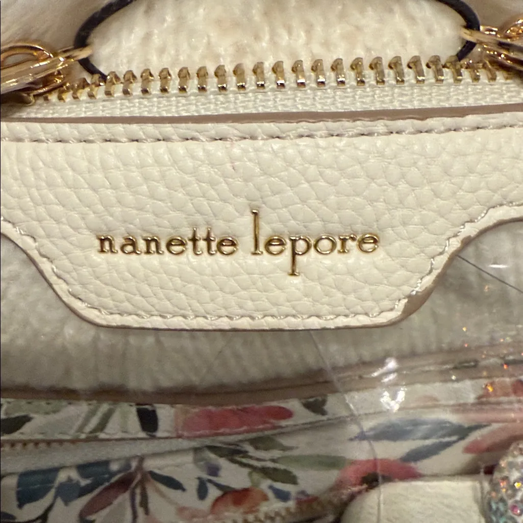 Nanette Lenore Floral Transparent Handbag with white/cream Accents - Image 5