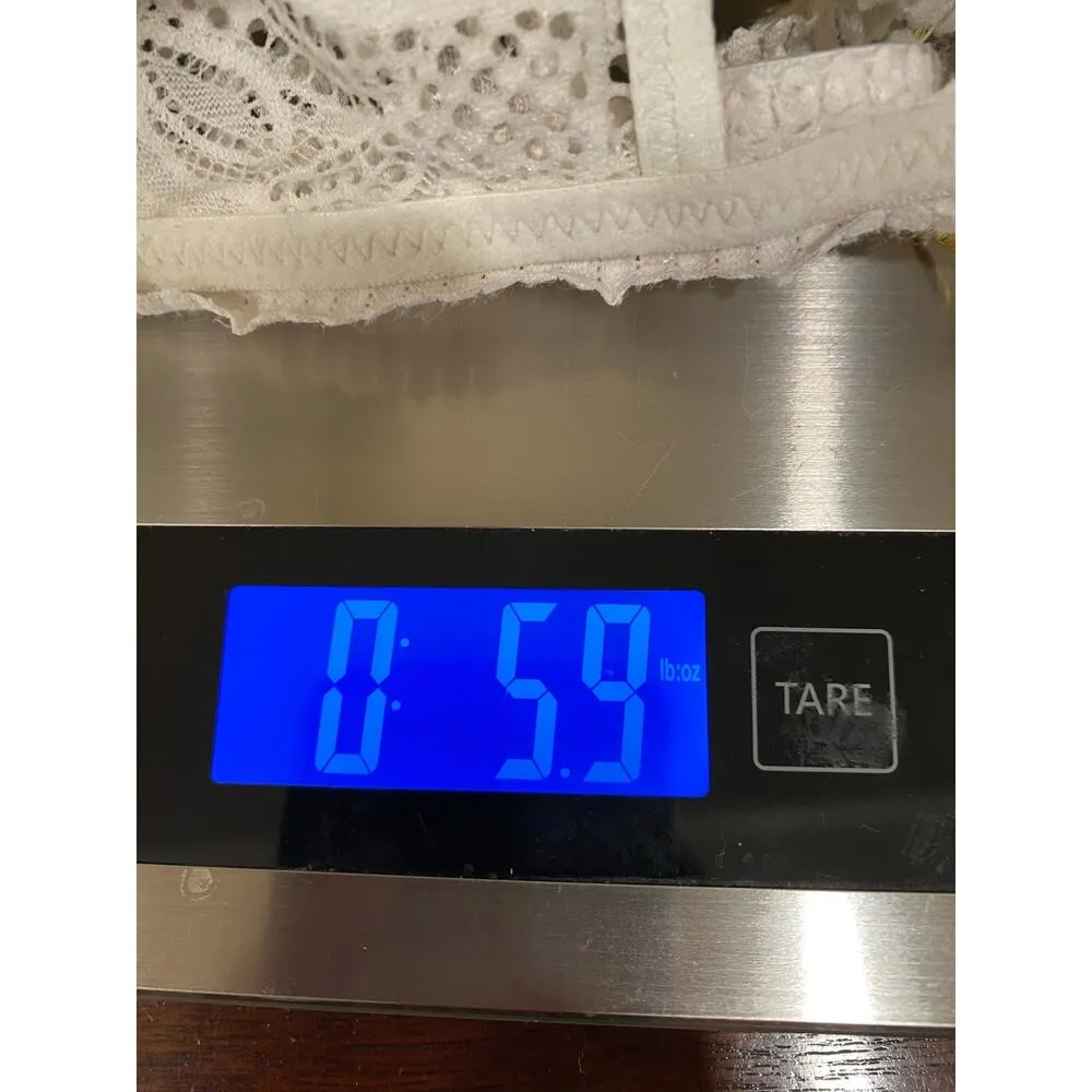 Aerie Coral Lace Mesh Bandeau Bralette Bra Cream Women's Size Medium - Image 11