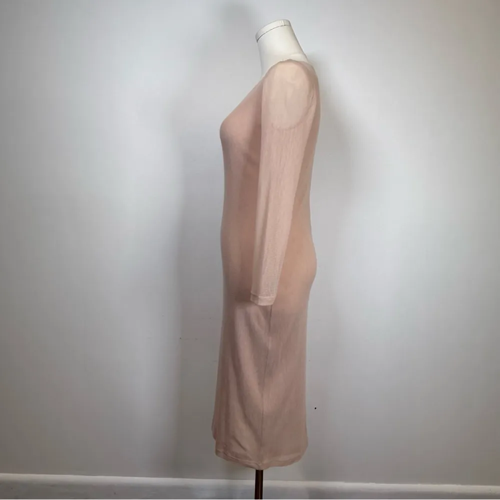Alice + Olivia Air By Stacey Bendet Elegant Nude Long Sleeve Dress Size XS - Image 3